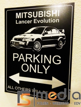 Mitsubishi Ralliart Parking Only - Aluschild