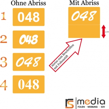 Startnummern - runde Ecken